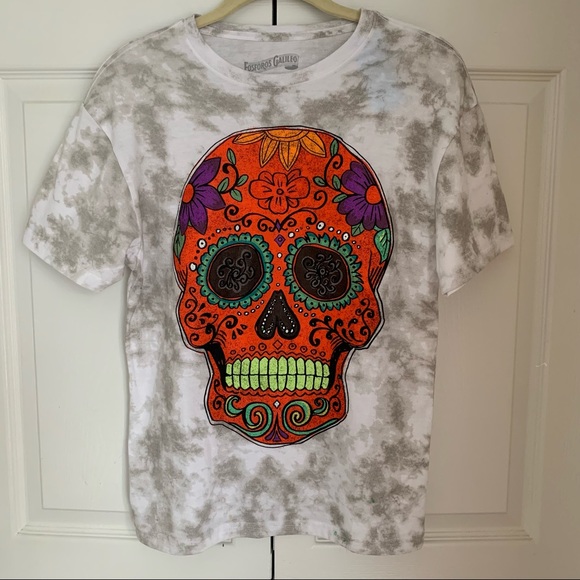 Target | Tops | Sugar Rose Skull Tie Dye Tshirt Fosforos Galileo | Poshmark